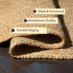 Chardin home Hand Woven Natural Jute Braided Rug – 2×7 Oval | Rustic Boho