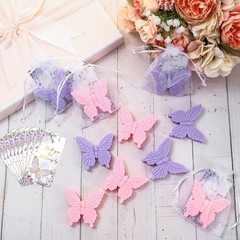 Dunzy 100 Sets Butterfly Theme Baby Shower Favors for Guests Purple, Pink