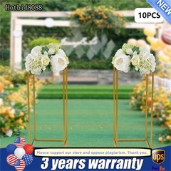10x Golden Metal Flower Stand 23.6″ Tall Wedding Decor Frame Table Centerpiece