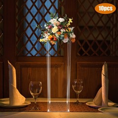 10PCS Clear Acrylic Flower Stand, Acrylic Flower Stand for Wedding Centerpieces