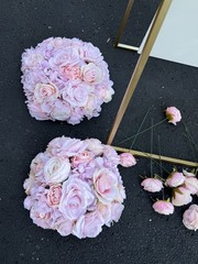 Wedding Sign Welcome To Our Beginning With Flower Bouquets