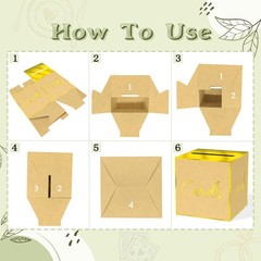 Brown Gold Foil Card Box Parties Weddings Birthdays Bridal Baby Shower Decor
