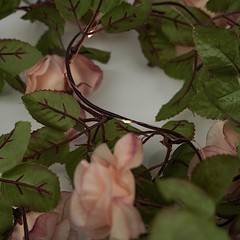 Blush 7 ft LED Roses Leaves Garland Battery Operated Fairy Lights Party Supplies