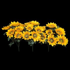 Artificial YELLOW SUNFLOWER BUSHES, SILK FLORAL CRAFT SUPPLY Set/3