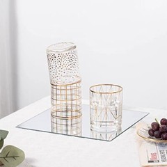 WALL MIRROR TILES Candle Plate Square Set of 12 2mm 12″ VASUHOME