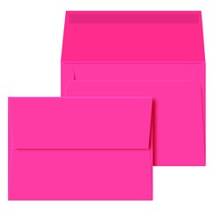 A7 Envelopes, 5 1/4″ x 7 1/4″, Fuchsia, Square Flap, 24w (90gsm), 25 Pk