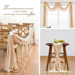 Wedding Arch Draping Fabric 30″X240″, Sheer Chiffon Backdrop Panel for Ceremony,