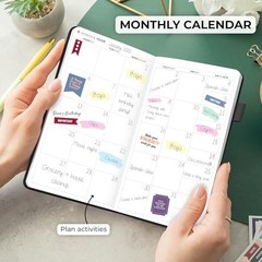 Pocket Planner Weekly – Undated Monthly Goal Pocket size (3.7″ x 6.7″) Black