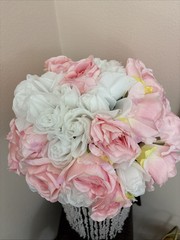 Luxurious Crystal White/Pink Flower Stand Wedding 13in Diameter No Stand Incl