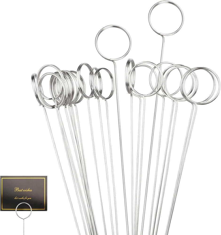 30 Pcs Metal Wire Floral Picks Wire Place Card Holder Table Name Number Clips