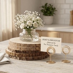 10 PCS 9-10 Inch Large Wood Slices Natural Wooden Circles Wedding Centerpieces