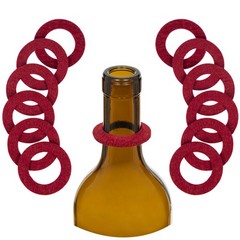 The Wine Drip Ring | Set of 12 | Felt Leak Stopper Accessories | Small,