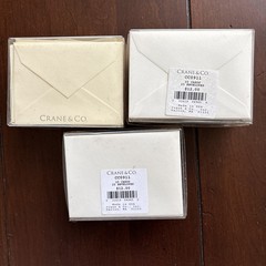 3 New Sets Of 25 Ecru Crane Table Seating Place Cards & Envelopes Script Font