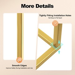 4PCS 23.6” Gold Metal Flower Stands Rectangular Stable Base Easy to Install