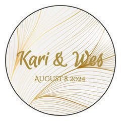 12 Favor Labels Wedding Anniversary Birthday 2.5″ Gold Choice Design Personalize