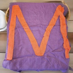 12 Foot Long/4 Foot Wide Dark Purple Aisle Runner With Orange Letter «M»
