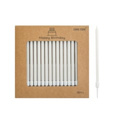 36-Count Pearl White Long Thin Birthday Candles, Cake Candles, Birthday Parti…