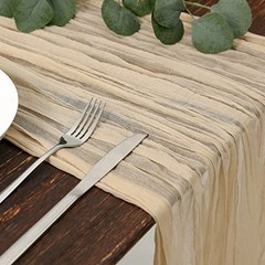 Cheesecloth Table Runner3.3ft Boho Gauze Cheese Cloth Table Runner 1 Beige