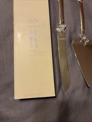 Lenox True Love 2-Piece Dessert Set Cake Knife & Server 13″ Wedding Cake Silver