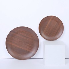 6 Brown 8″ Round Wood Grain Design Heavy Duty Plastic Plates Party Decorations