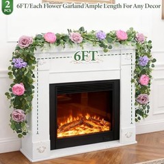 6 FT Artificial Flower Garland Real Touch Fake Floral Rose Peony 1Pcs Pink