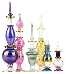 NileCart Egyptian Perfume Bottles 2-5 in Collection Set of 6 Hand Golden
