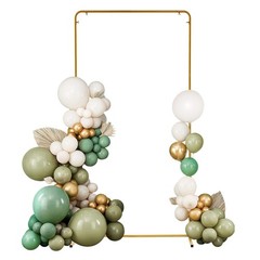 Wedding Arch Backdrop Stand for Ceremony Square Gold Balloon Arches Stand 6.6FT