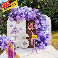 Metallic Chrome Purple Balloons Set, 60 Pieces – 12 Inch 12 inches,