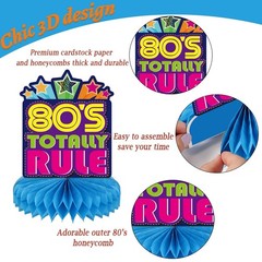 9 Pieces 80’s Retro Party Supplies 1980 6 x 8 inches, Multicolor