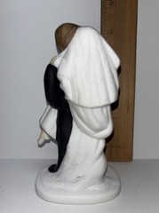 Bride & Groom Ceramic Wedding Cake Topper 5” Carrying Threshold Vintage