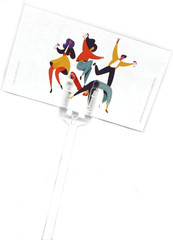100Pcs Plastic Floral Picks Transparent Fork Shape Head Card Holders of Gift Car