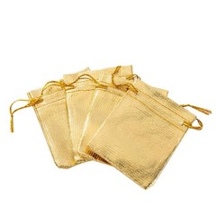 50pcs Gold Gift Drawstring Bags Pouches For Jewelry Organizers Candy Package