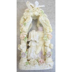 Arch Wedding Cake Topper Bride Groom White Pink Purple Green Roses Dove Hearts 2