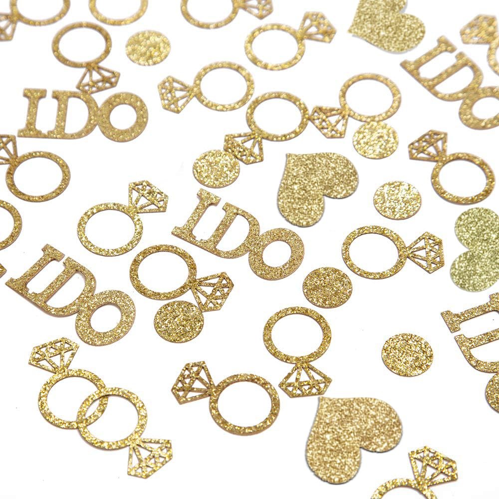 Blopee Gold Wedding Confetti, I DO Engagement Confetti for Medium,