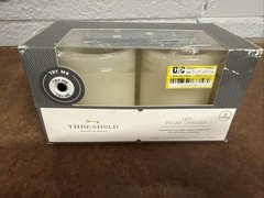 Threshold LED Pillar Candle Set 2PK 3in Cream Color
