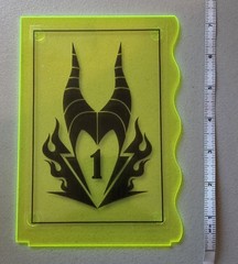Maleficent Table Numbers with Stands 1-13, 5×7 Acrylic Pink & Yellow Event Decor