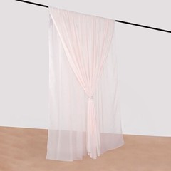BLUSH 10 ft x 10 ft Polyester Sheer Chiffon Dual Layer CURTAIN Rod Pockets Party