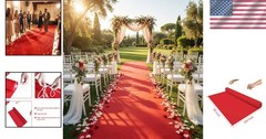 Disposable Aisle Runner, Red, 3×100 Feet | Thicken