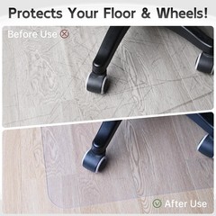 Office Chair Mat for Hardwood Floor, 46”x 60” Crystal Clear Hard Flo