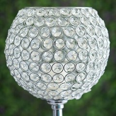 30″ tall Metallic Crystal Beaded Goblet Candle Holder Wedding Centerpieces SALE