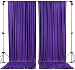 10 feet x 10 feet Polyester Backdrop Drapes 60″W x 120″L (Pack of 2) Purple