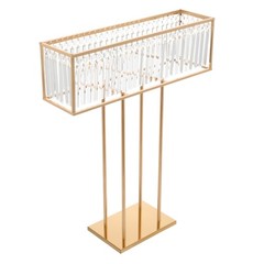 2pcs Crystal Flower Stand Rectangular Wedding Gold Centerpieces Stand 90*70cm