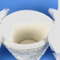 White Flower Girl Wedding Small Basket Lace~Padded~Ribbons Special Occasion