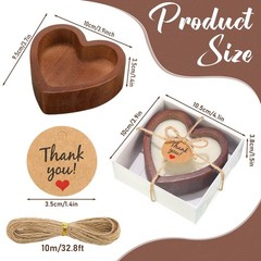 Reallnaive 8 Sets Wedding Favors Wood Heart Candle Bowls Bridal Shower DIY Heart