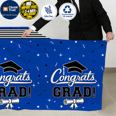 multiwins 7-Pack Graduation Party Decorations Set, 3 Blue 54″ x 108″,