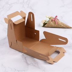 100x kraft paper boxes handle engagement bakery birthday party cake candy favour