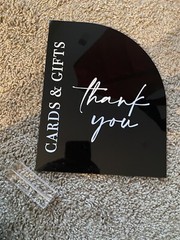 Wedding Sign – Gifts And Cards Half Arch Black And White Sign Acrylic