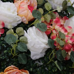 Romantic Artificial Flower Wall Panel Rose Wedding Bouquet Floral Decor 60*40cm