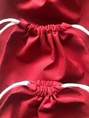 Cotton Double Drawstring Muslin Bags 4″x6″(RED COLOR)- SET OF 25