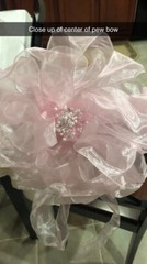 30 Blush Light Pink Pew Bows with Pearl Center Detail